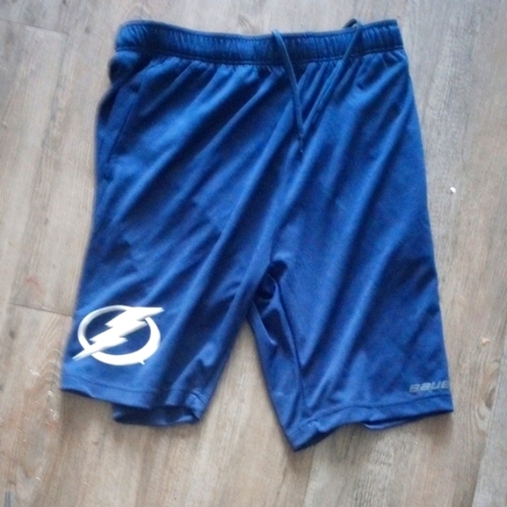 Bauer Blue Athletic Shorts Lightweight Performance Wear